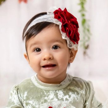 Haute Baby "Evelyn" Holiday Headband for Baby Girls