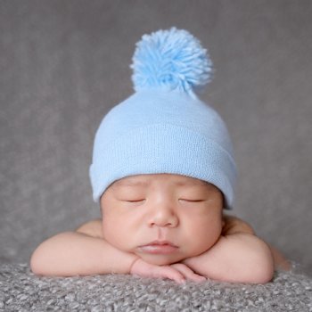 Ilybean Blue Nursery Hat with PomPom