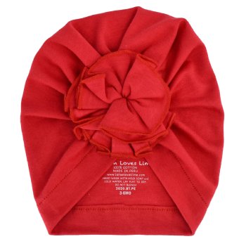 Lemon Loves Layette "Bloom" Hat for Newborn and Baby Girls in True Red
