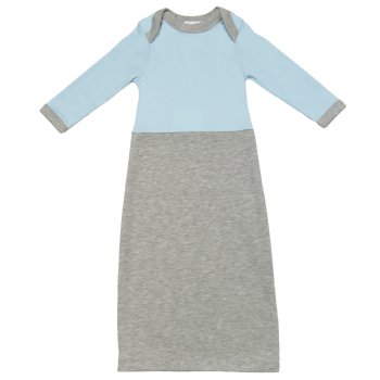 Lemon Loves Layette for Boys "Johnny" Gown for Baby Boys in Heather Grey
