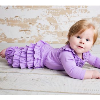 Lemon Loves Layette "Ella" Ruffled Pants for Baby Girls in Lilac