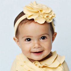 Lemon Loves Layette "Lily Pad" Headband for Baby Girls in Butter Yellow