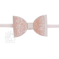 Beyond Creations Pink Sparkling Headband with Double Bow for Baby Girls