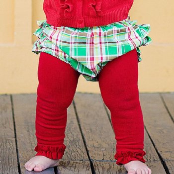 Ruffle Butts Red Footless Tights with Ruffle