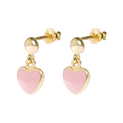 Babs Tilly Gold Vermeil and Pink Enamel Heart Bracelet