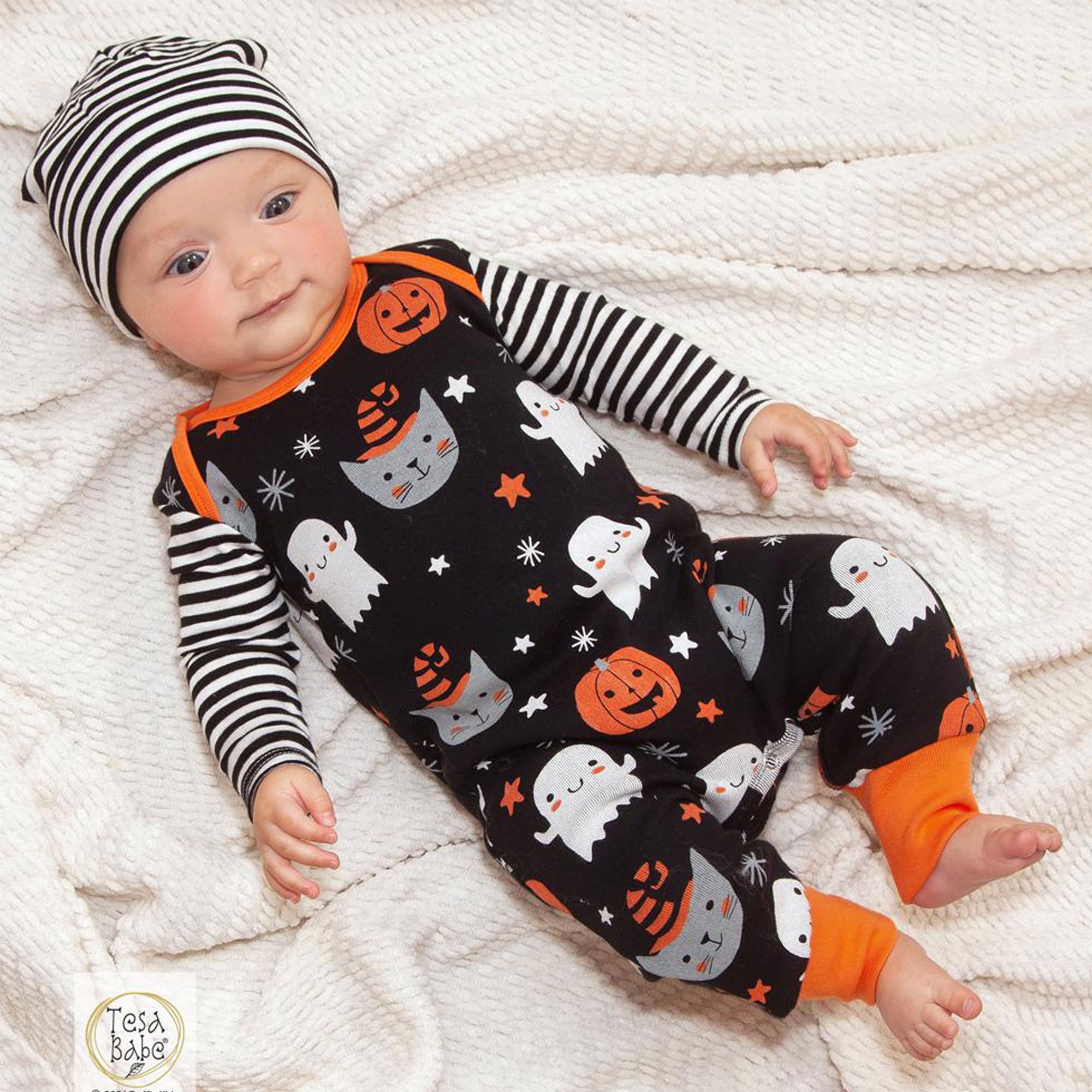 Tesa Babe Pumpkin Party Romper for Baby Girls and Boys