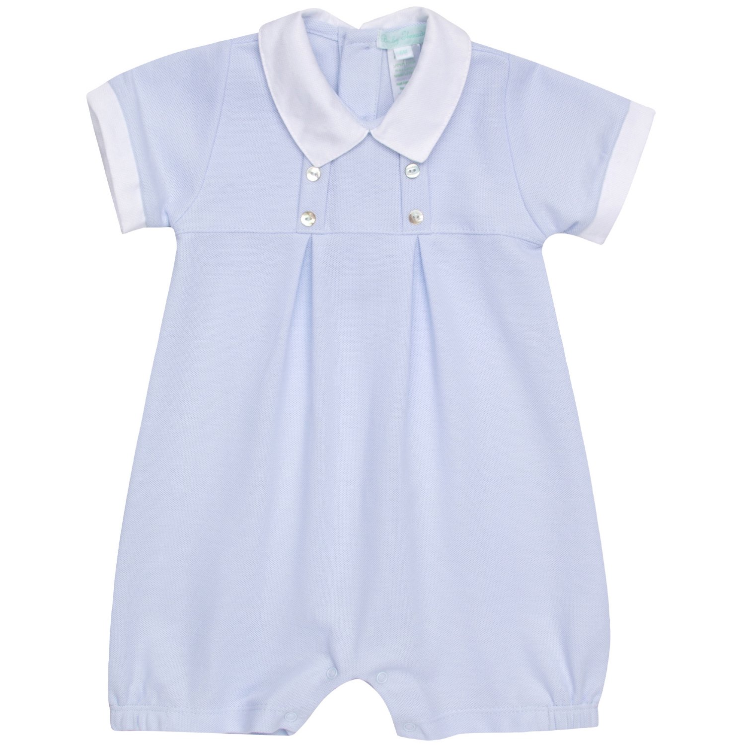 Baby Threads Blue Pique Romper for Baby Boys