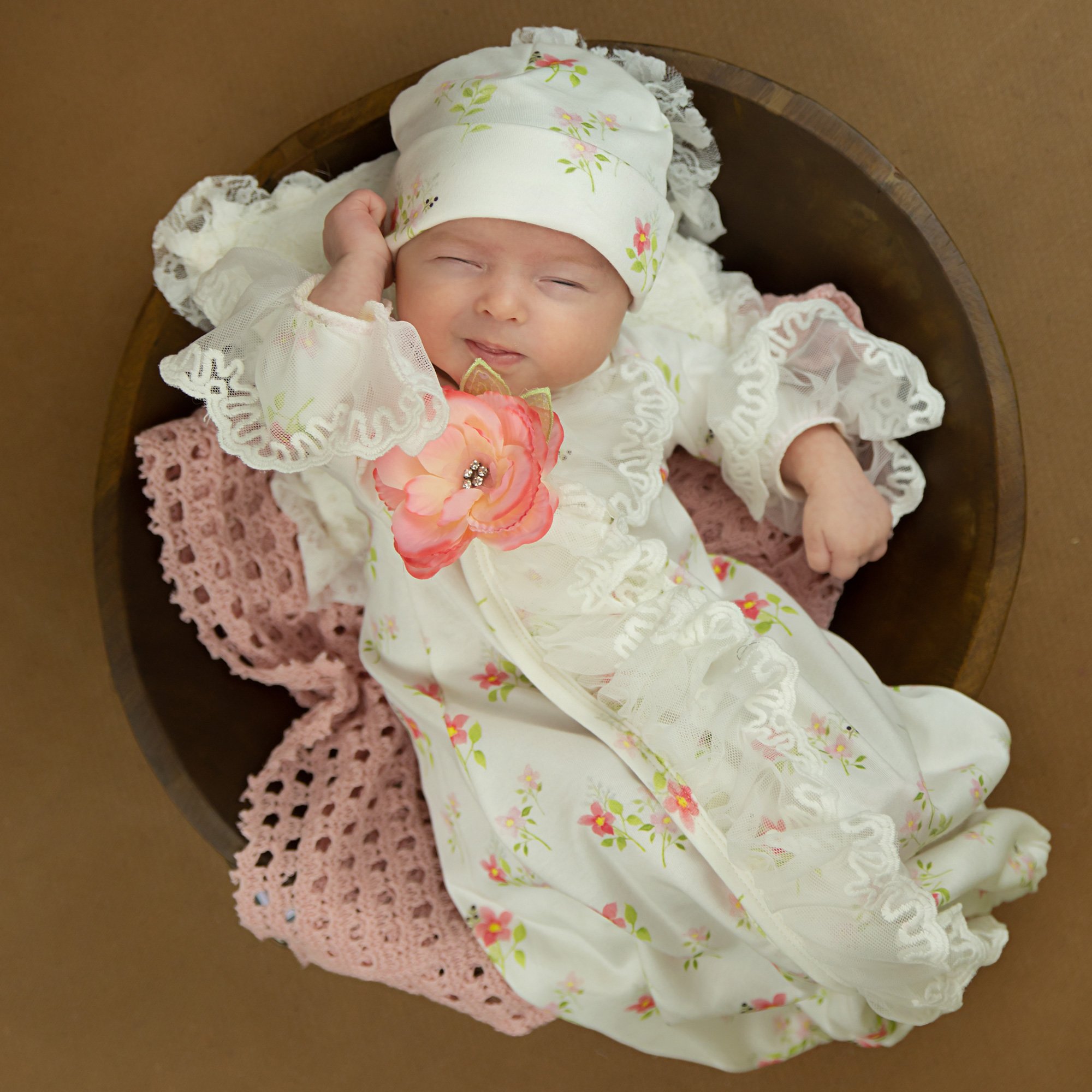 Haute Baby-Newborn Gown for Girls-Tiny Petals