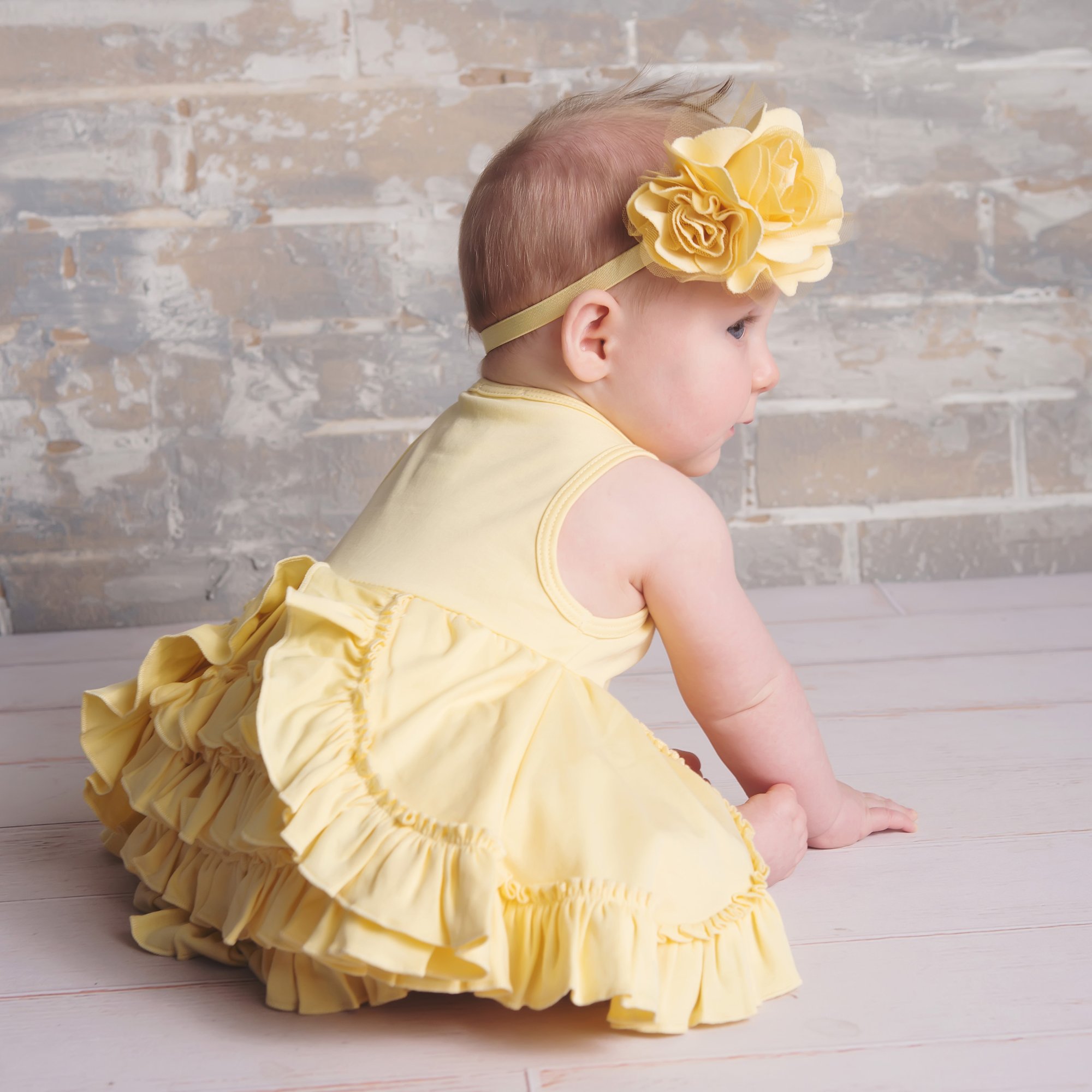 lemon yellow dress for baby girl