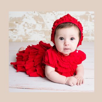 Holiday Baby Hats, Red Baby Bonnet from Lemon Loves Layette