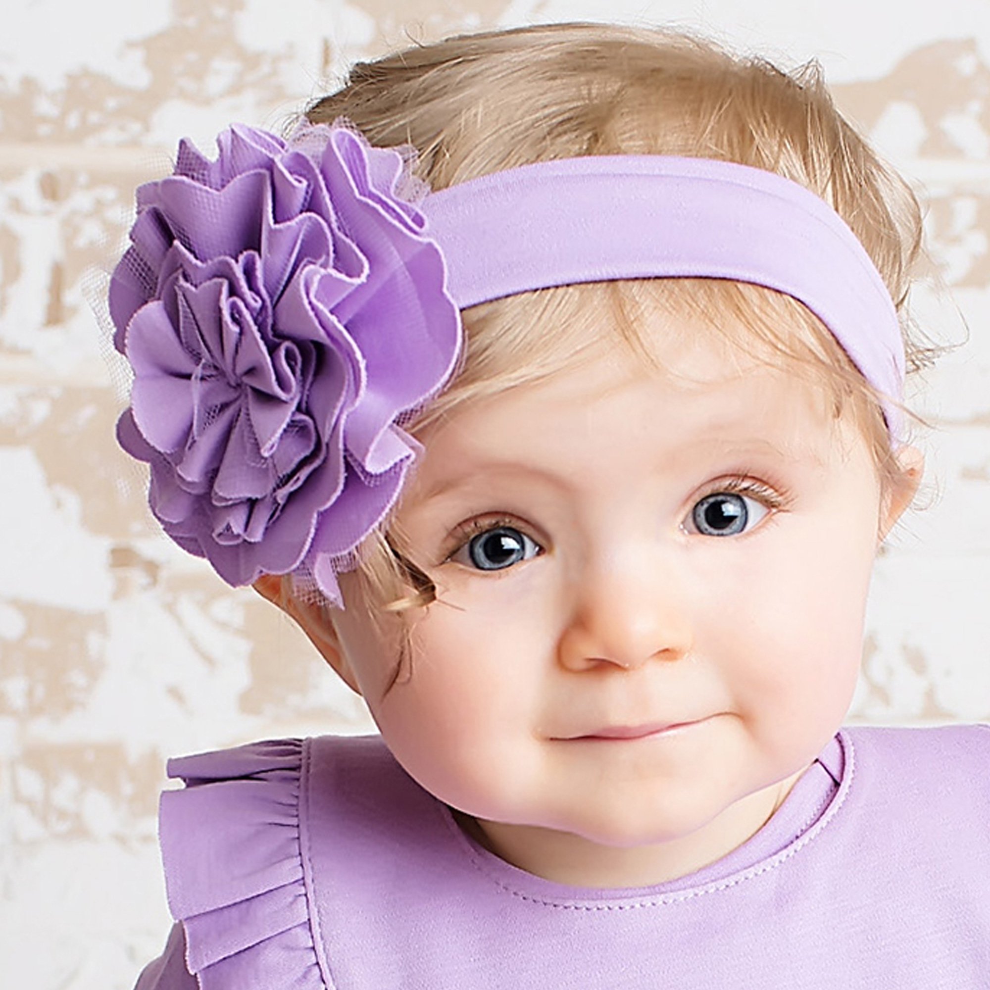 Lemon Loves Layette Lily Pad Headband for Baby Girls in Lilac