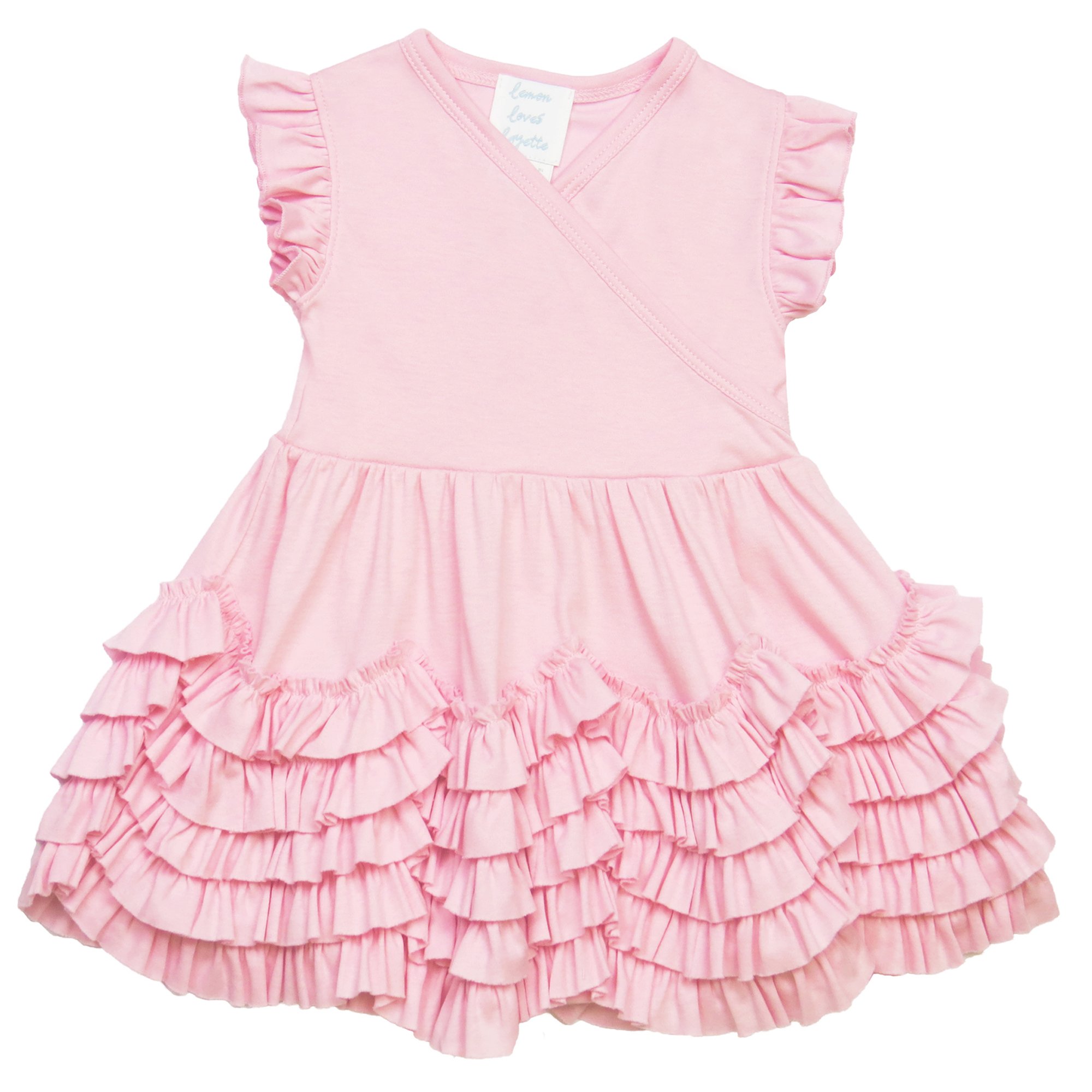 Lemon Loves Layette Mia Dress for Baby and Toddlers in Pink