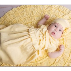 Lemon Loves Layette Calla Dress For Baby Girls In Butter Yellow