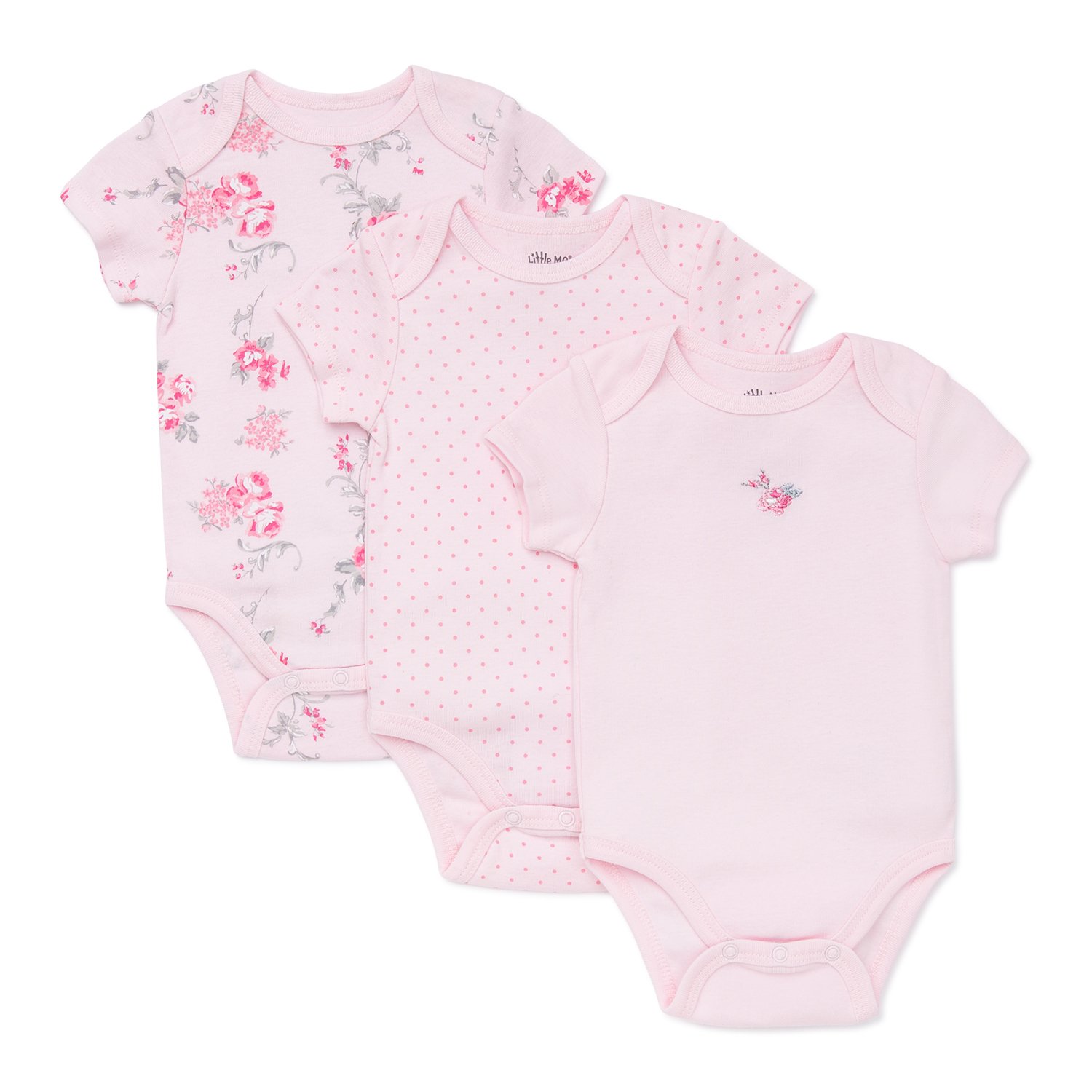 Little me Shabby Chic Rose 3-Pack Onesie Set