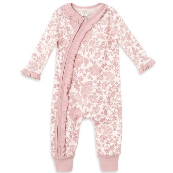 Tesa Babe "Floral Damask" Baby Girl Long Sleeve Romper