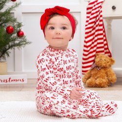 Tesa Babe "Ho Ho Ho" Baby Zipper Footed Romper