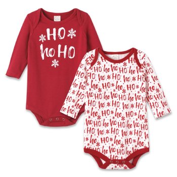 Tesa Babe "Ho Ho Ho" Set of 2 Newborn and Baby Onesies