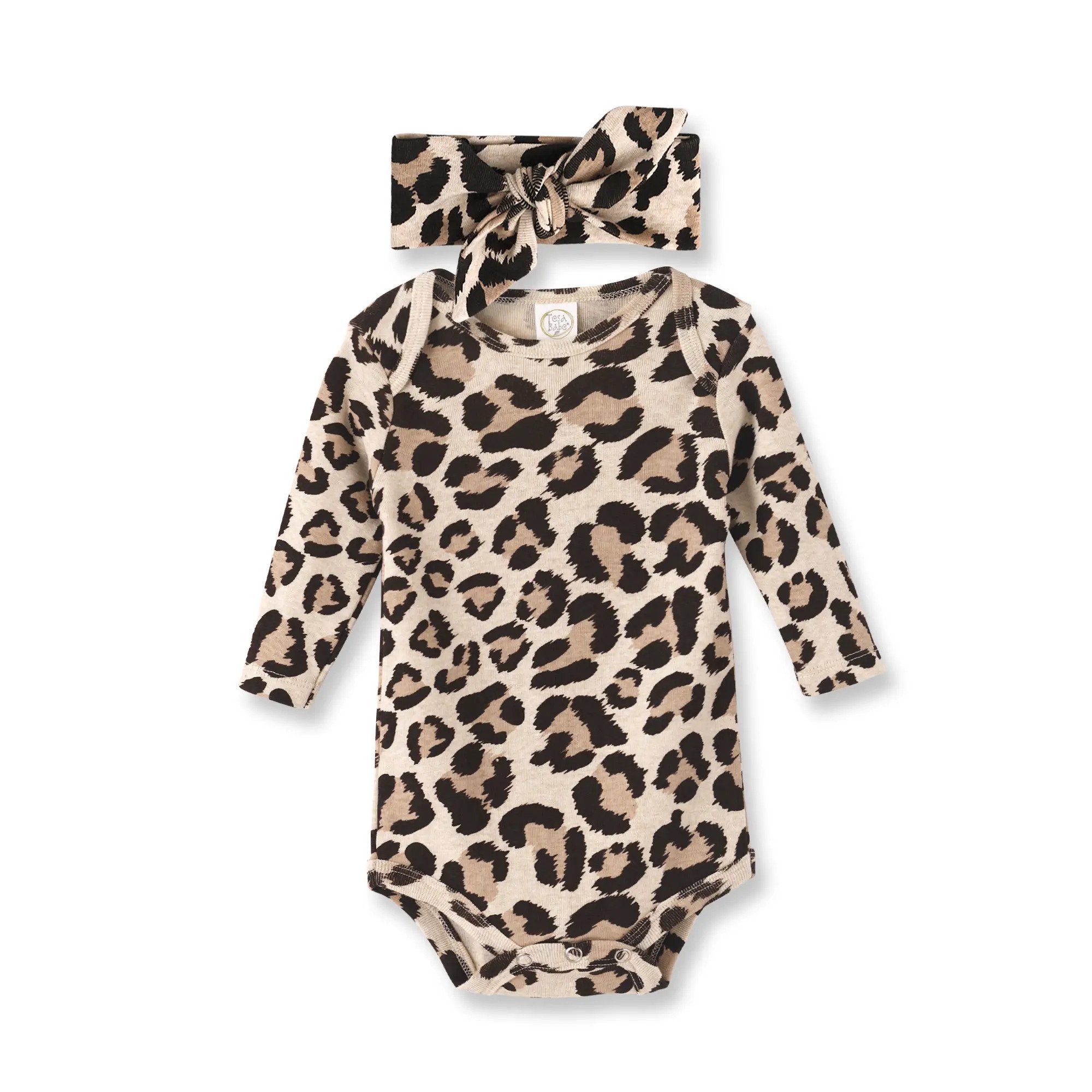 smeren slepen Respectievelijk Tesa Babe Leopard Onesie and Headband Set for Newborn and Baby Girls
